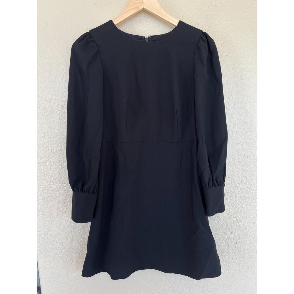 J.Crew Women's Black Mini Dress 6 Petite 6p Crepe Professional Modest Career - Picture 2 of 8
